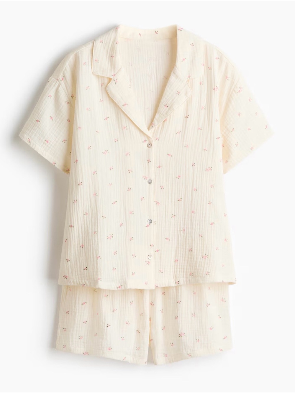 NWT size XL Women's Cream Floral Short Pajama Set